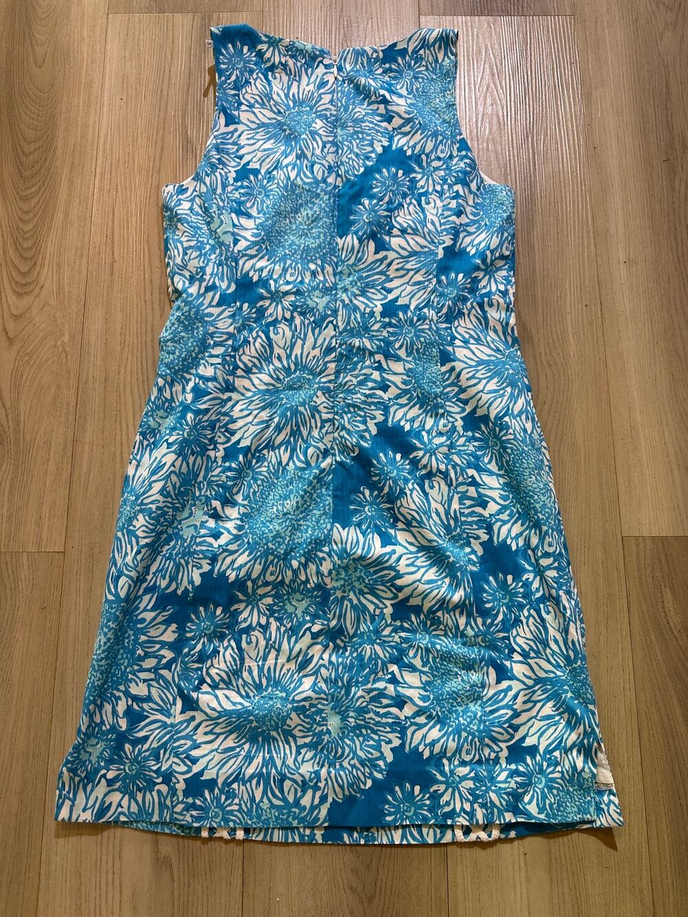 Lilly Pulitzer Mirabelle Shift Dress Lion in the Sun Ariel Blue White Lace 0